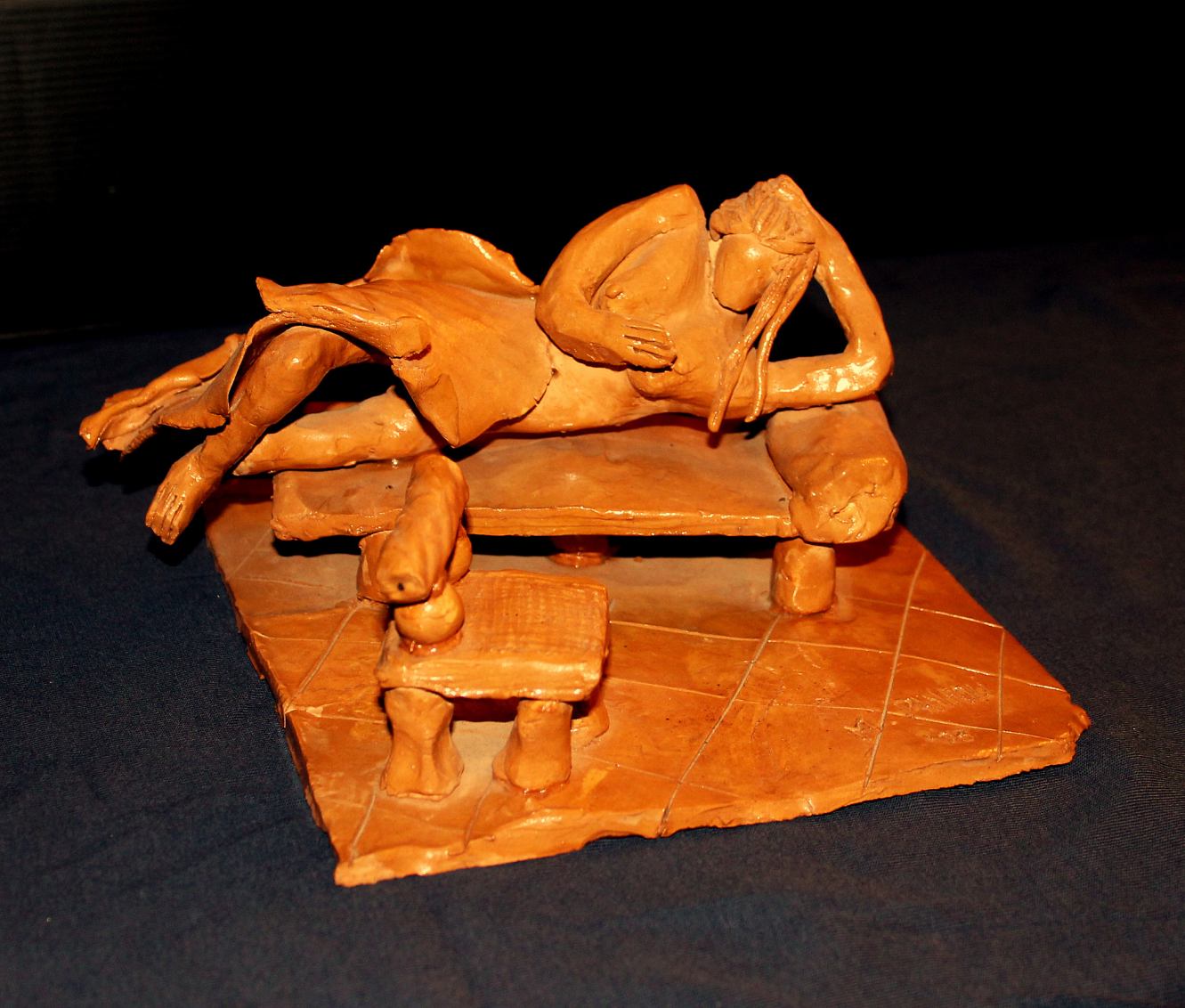 L'Oracolo, 18,5 x 20 x 11 cm  terracotta smaltata