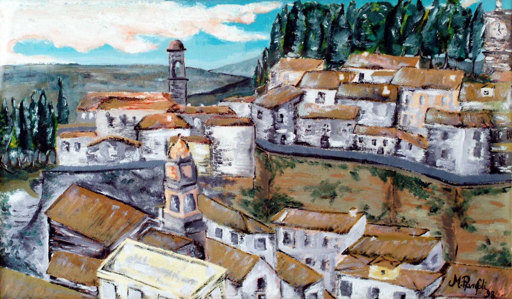 Acquapendente 32 x 55 cm olio su cartone