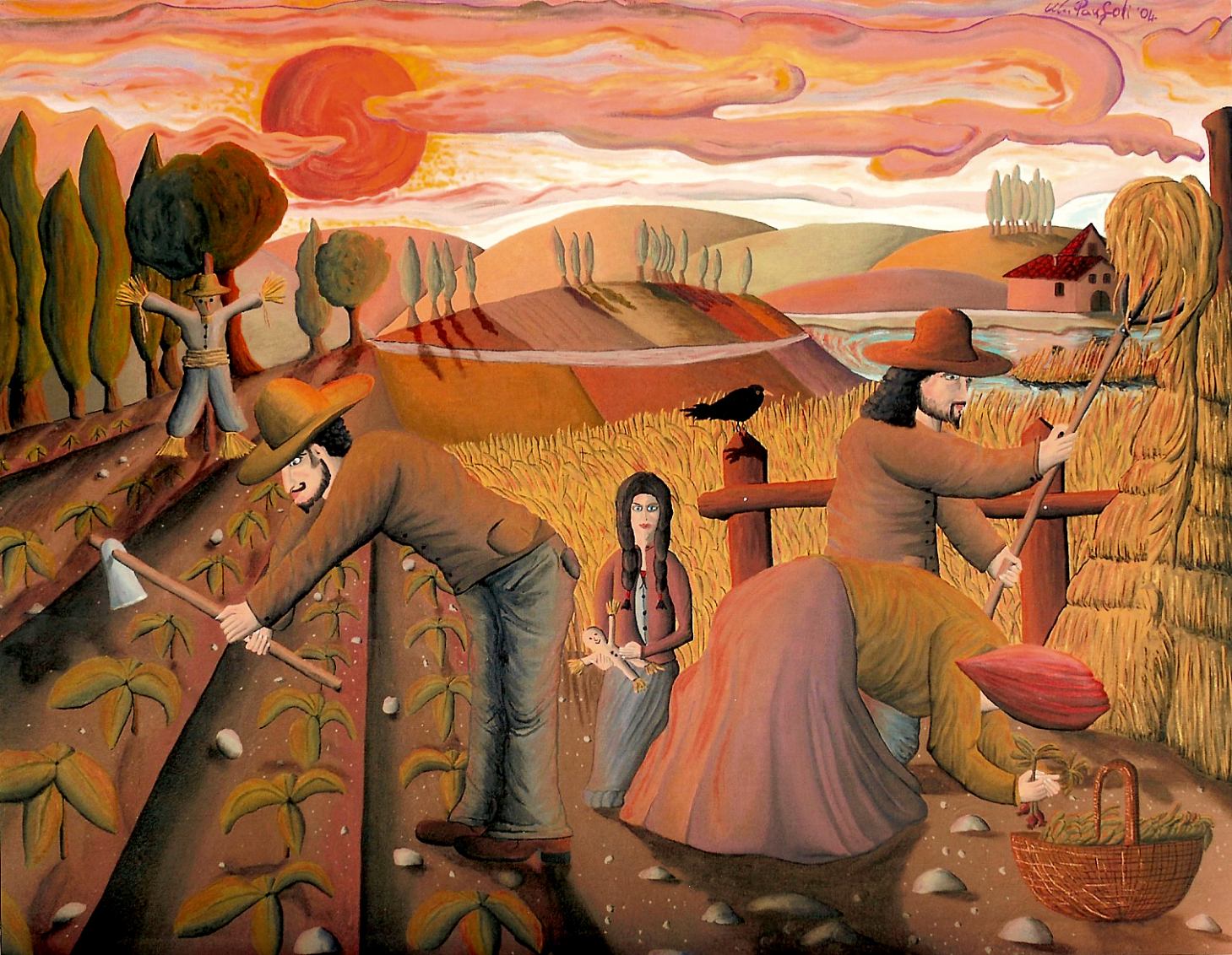 I coltivatori di ravanelli 80 x 100 cm olio su tela