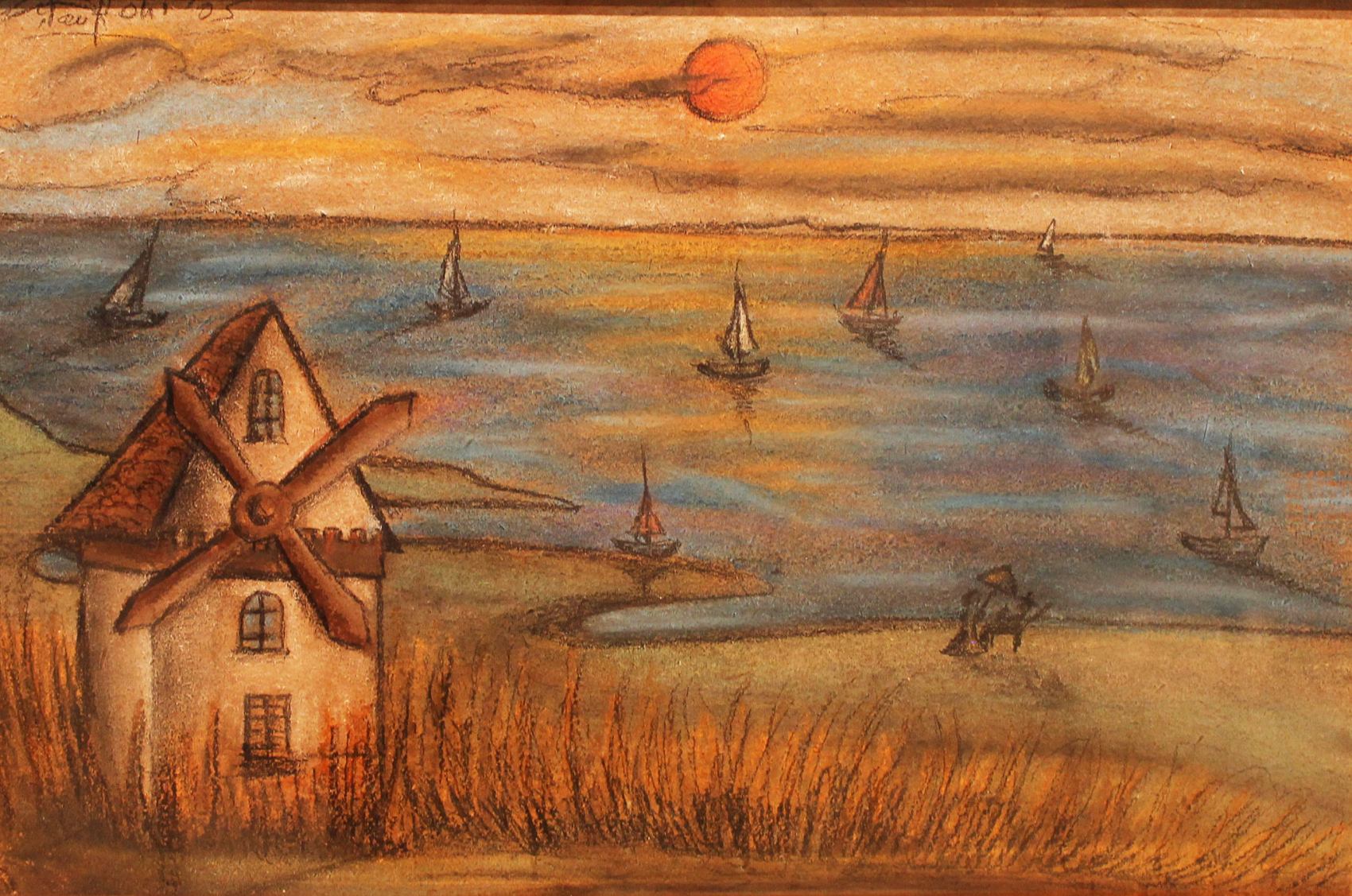 Viaggio verso nord 50 x 35 cm tecnica mista su legno