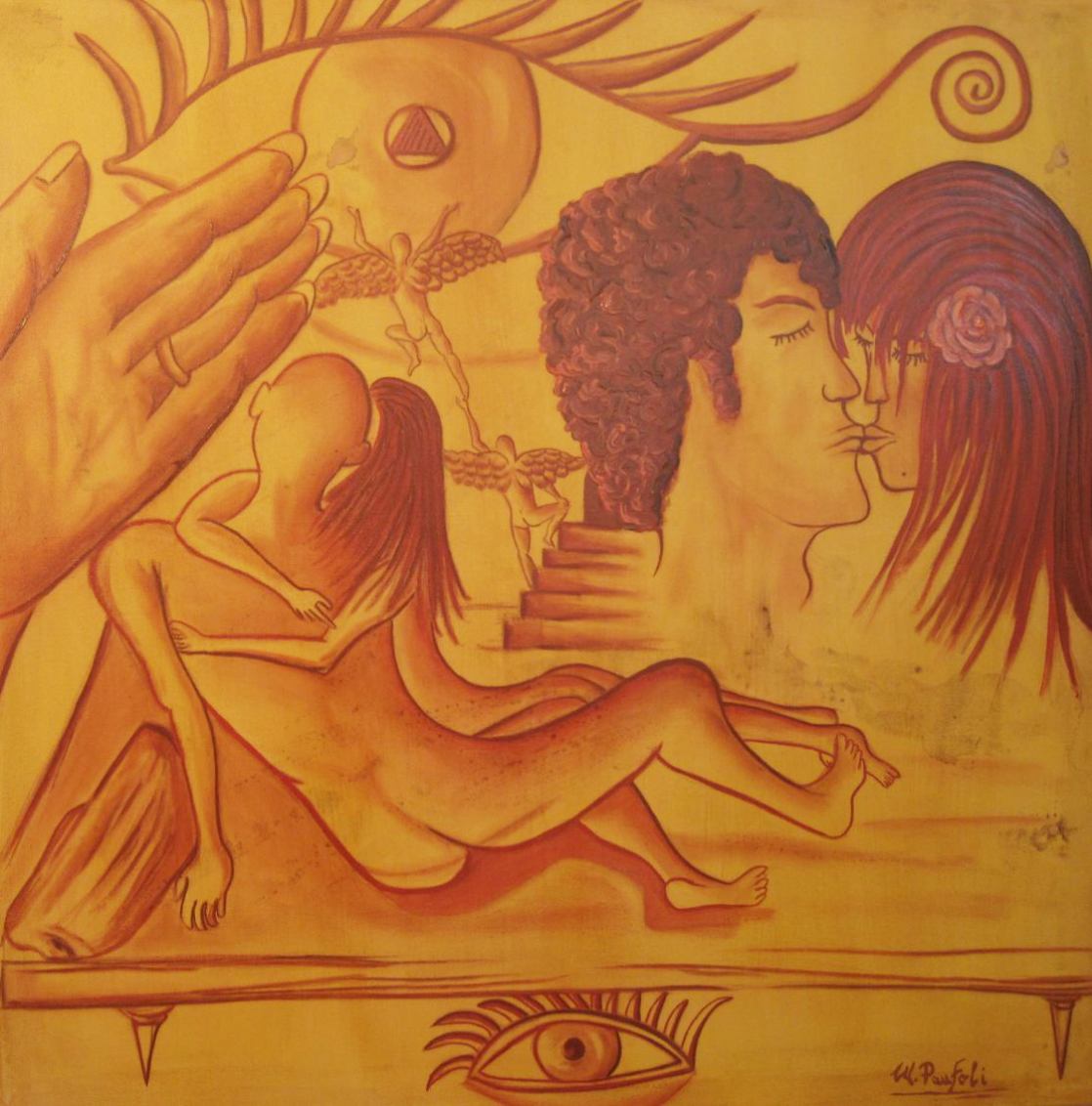 L'AMORE 90 X 90 Cm - Olio su tela