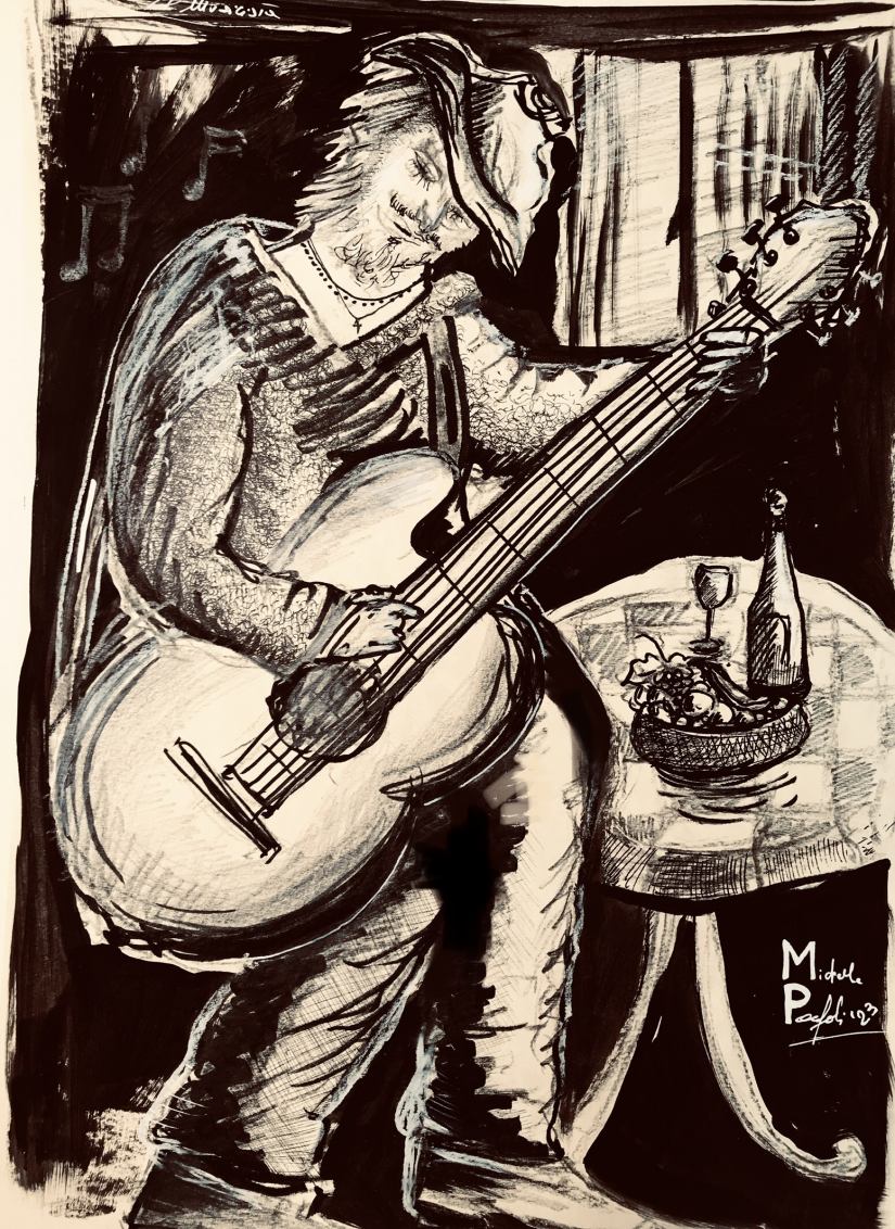 Il Musicista – 30x40 cm – tecnica mista su cartone - IconArt