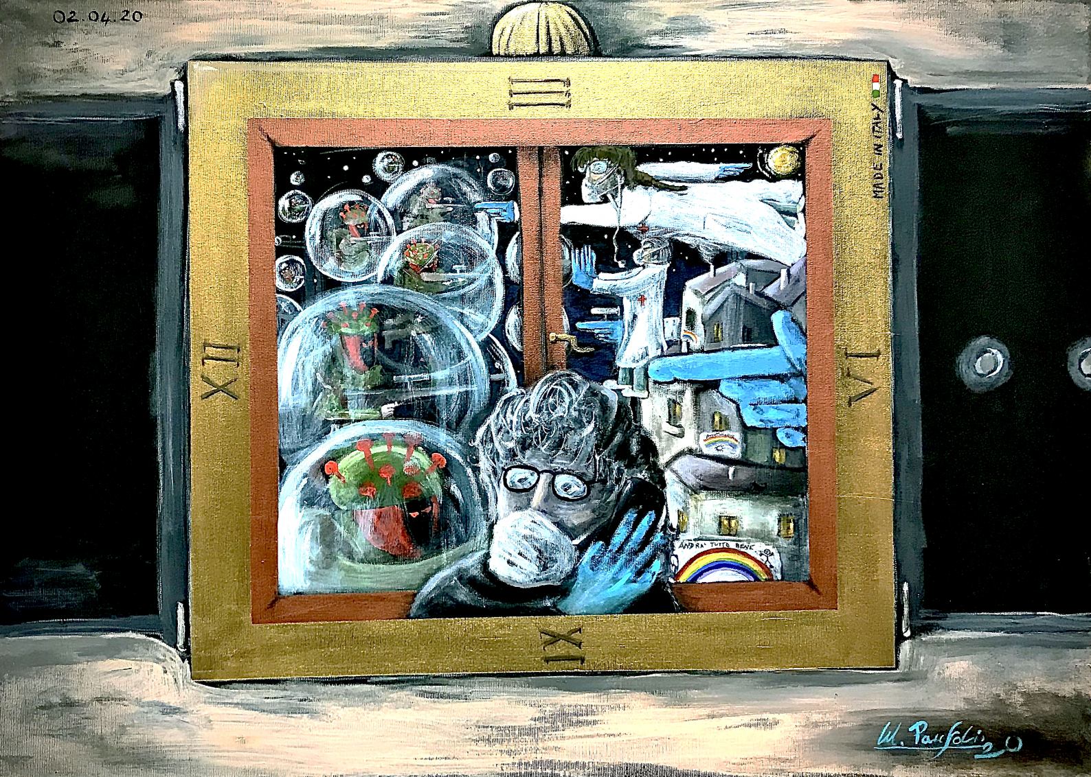 "La guerra di lattice" - 50x70cm - acrilico su tela - IconArt