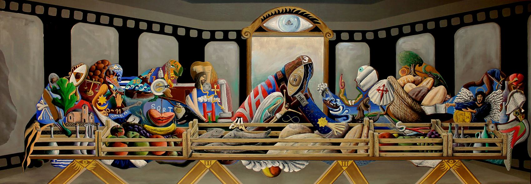 "L'ultima sCena" - 200x70 cm - acrilico su tavola - IconArt