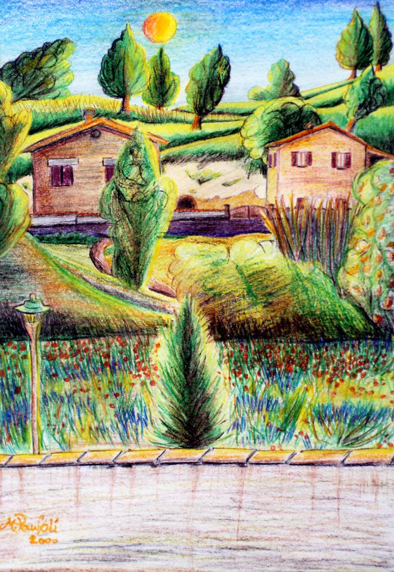 Primavera il risveglio dei colori 35x25 cm acquerello su cartone