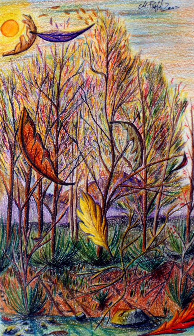 Vento d'autunno 33x20 cm pastello su cartone