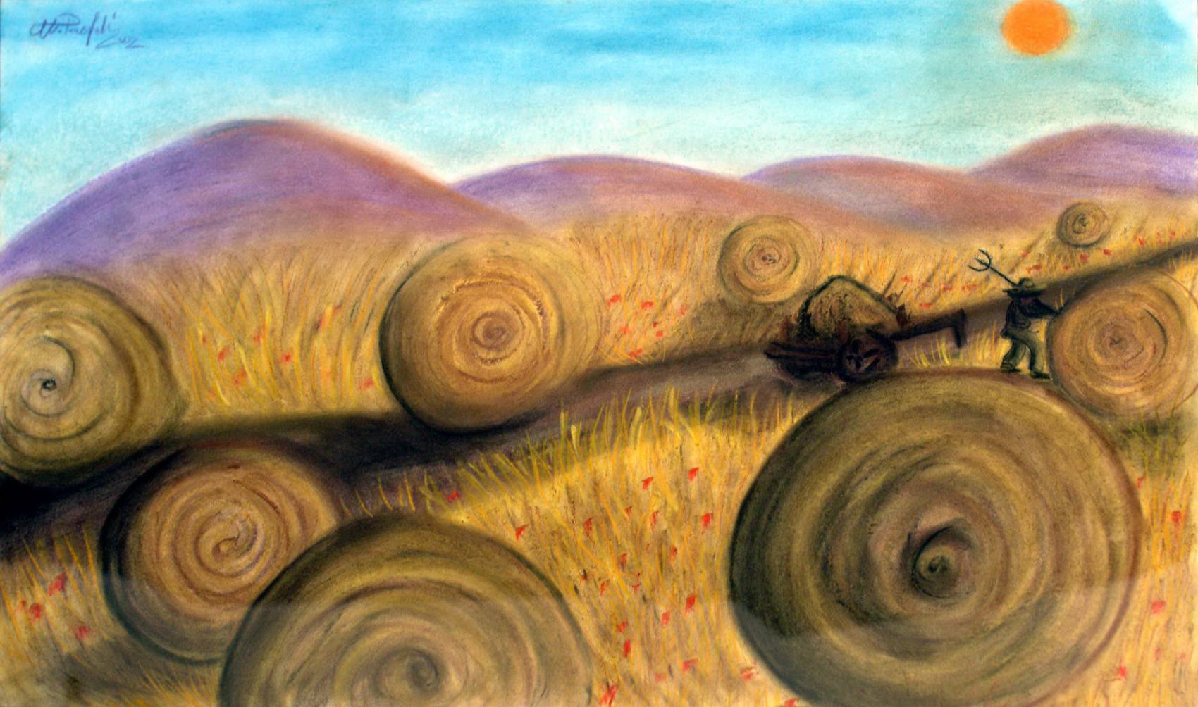Toscana - val D'orcia 42 x 70 cm - gessetto su carta
