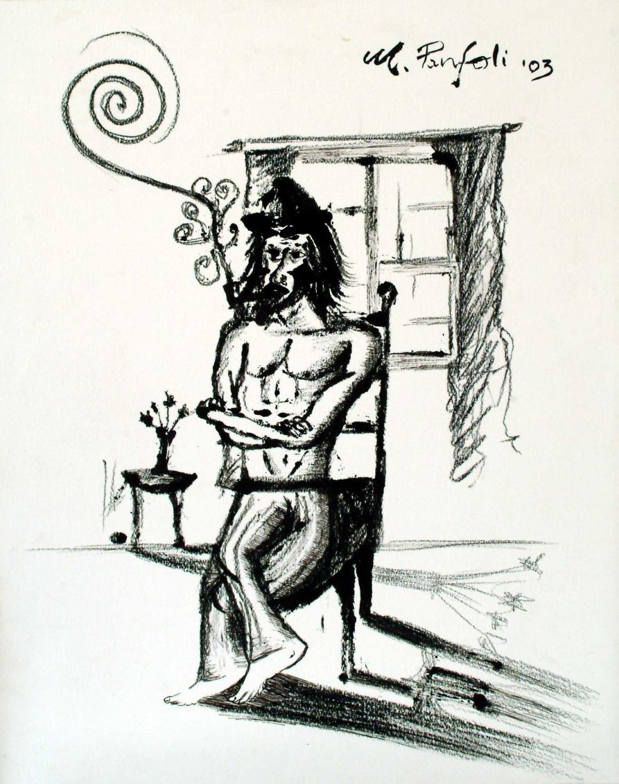 filosofia 50 x 40 cm stampa a punta secca carboncino china