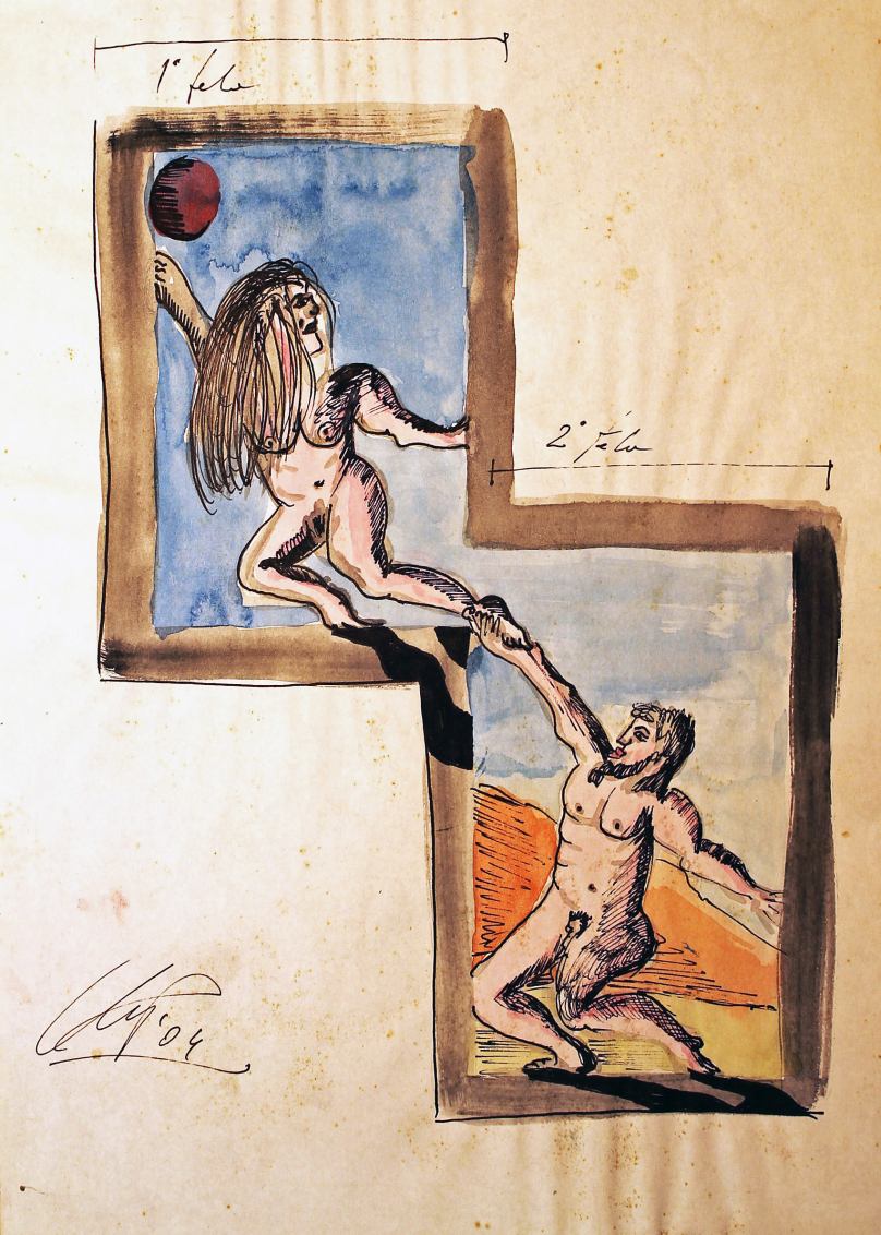 Lo stupro 29,7x21 cm acquerello su carta
