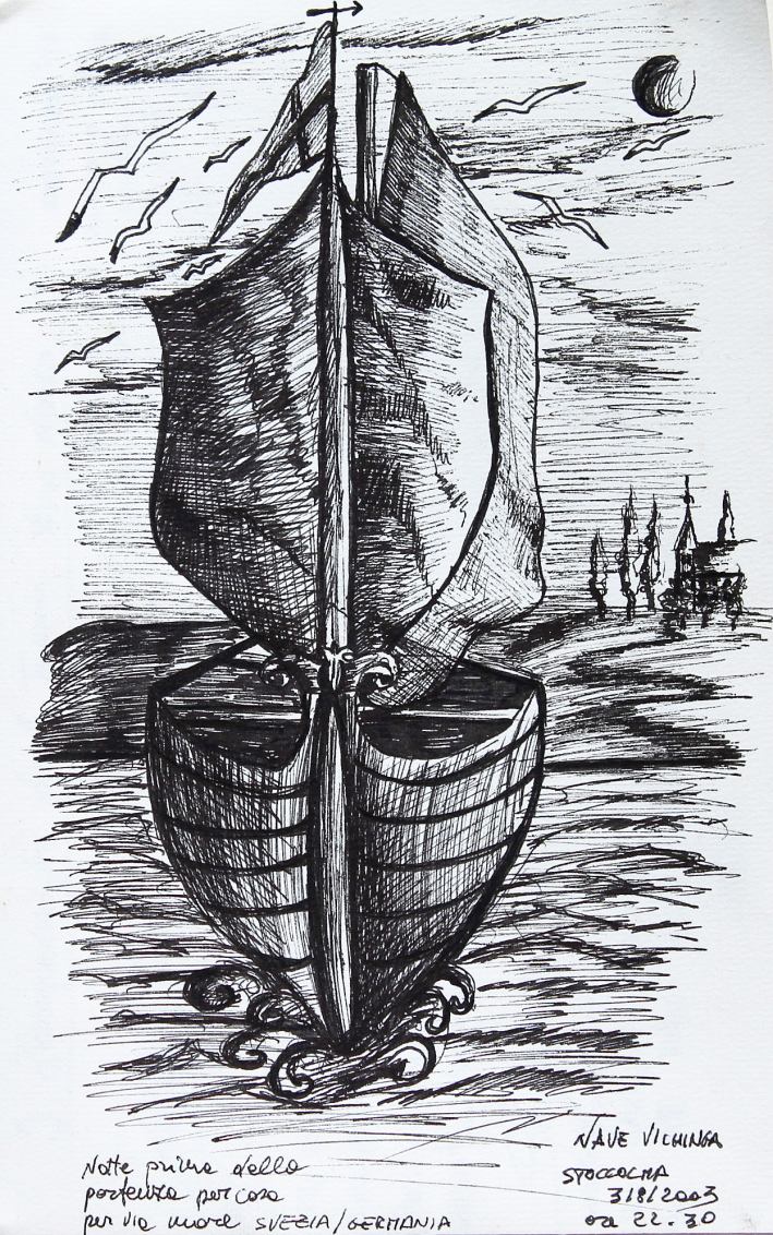 Viaggio verso nord - ritorno 15 x 24 cm carboncino su carta