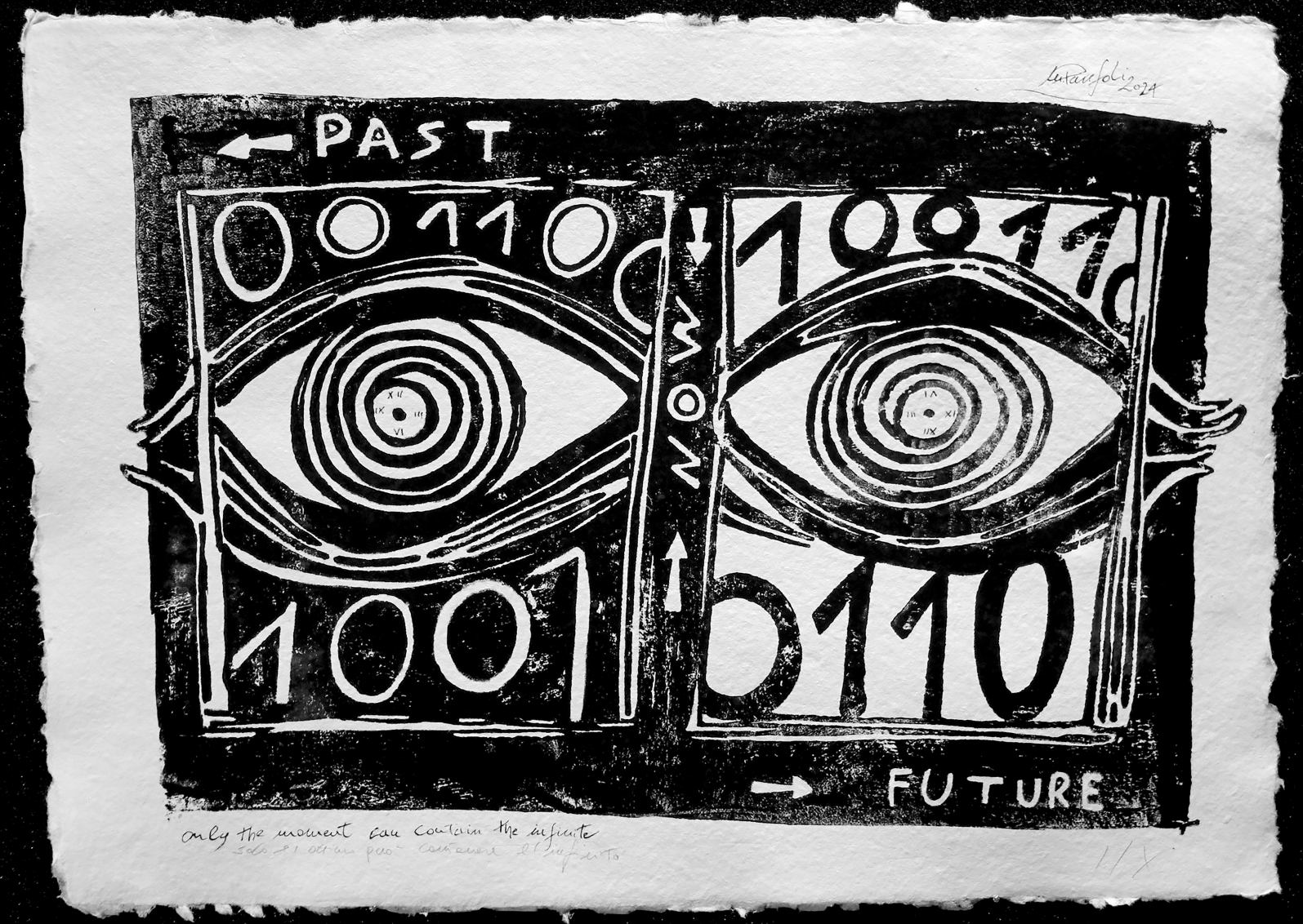hypnotized, theory of now_ 29,7x42 cm stampa linografica su carta_IconArt