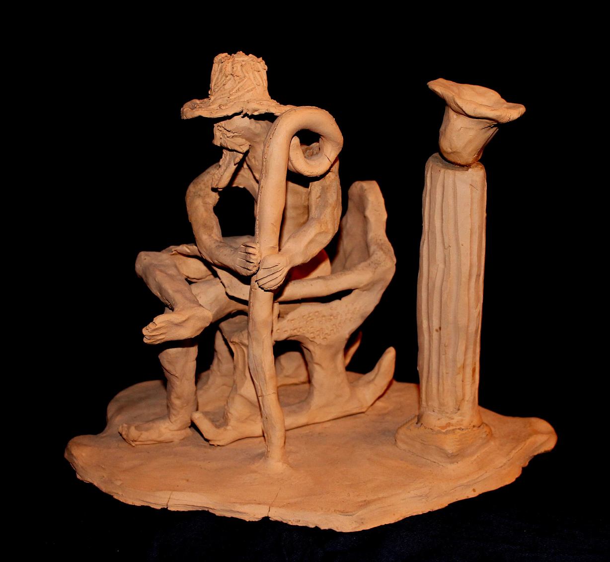Il Vecchio Pensatore, 22 x 16 x 20 cm, terracotta